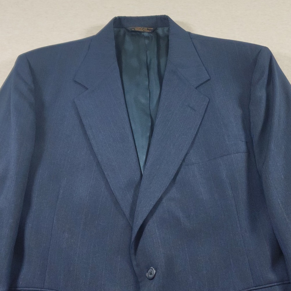 Vintage Mens 48R Navy Blue Blazer Jacket USA Made Talbot Jaimes Suit Coat - Picture 3 of 11